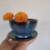 Azure Cascade Mini Planter Bowl